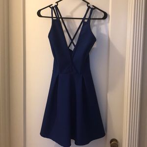Blue cross cross back dress